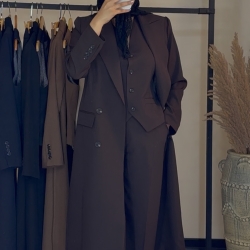 کت بلند و شلوار و جلیقه پارچه بزایاق ترک