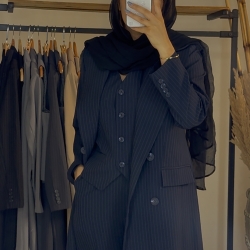 کت بلند و شلوار و جلیقه فاستونی