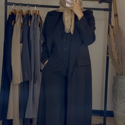 کت بلند و شلوار و جلیقه فاستونی